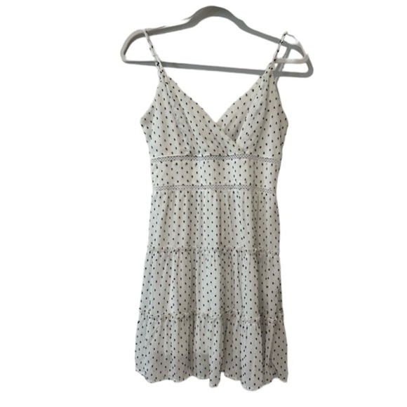 TRIXXI White With Black Polka Dot Spaghetti Strap Dress Size S - Picture 4 of 12